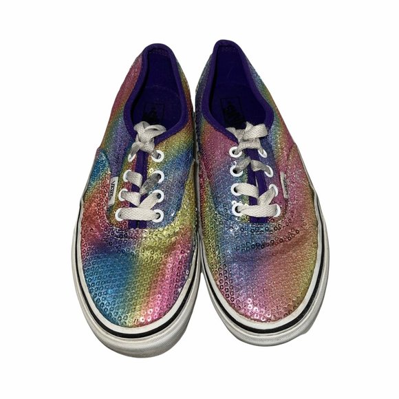 Vans Rainbow Sequin Fun Embellished Sneakers 2.5 - Picture 3 of 10